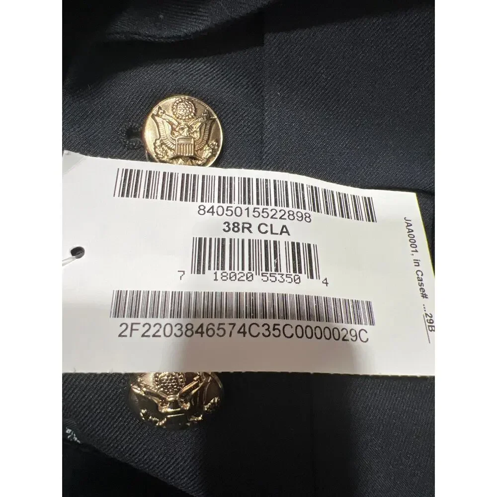 US Army Service Uniform ASU Dress Blue Coat Jacket Military Enlisted Tunic 38R